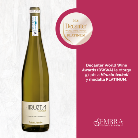 Hiruzta 2020 gana Medalla Platinum en Decanter 2021